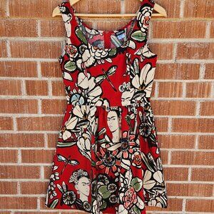 Retrolicious Frida Print Dress M